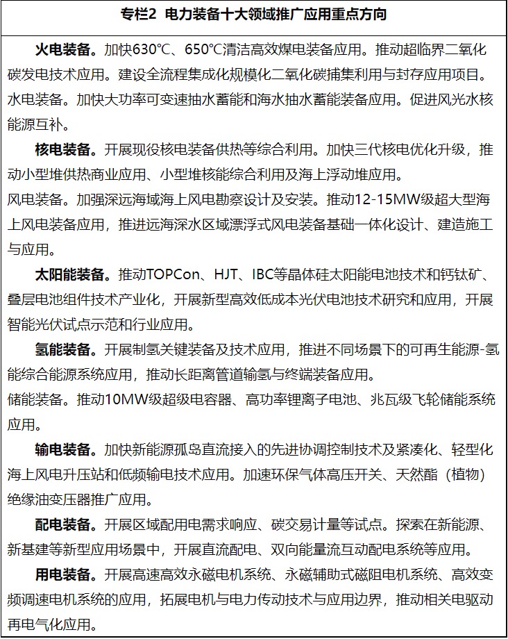 加快電力裝備綠色低碳創新發展行動計劃